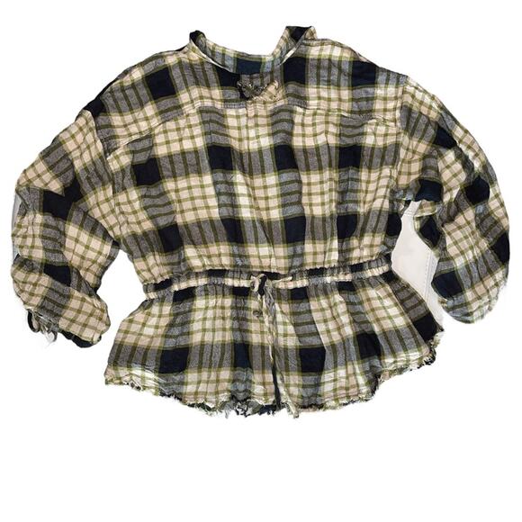 Free People We the Free Pacific Dawn Plaid Snap Front Shirt Medium - Picture 7 of 10